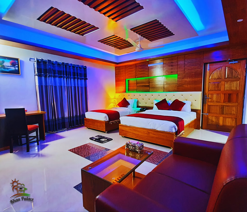 VIP Deluxe Family (1 Couple + 1 Single Bed) at Hotel Khan Palace – Kuakata Accommodation