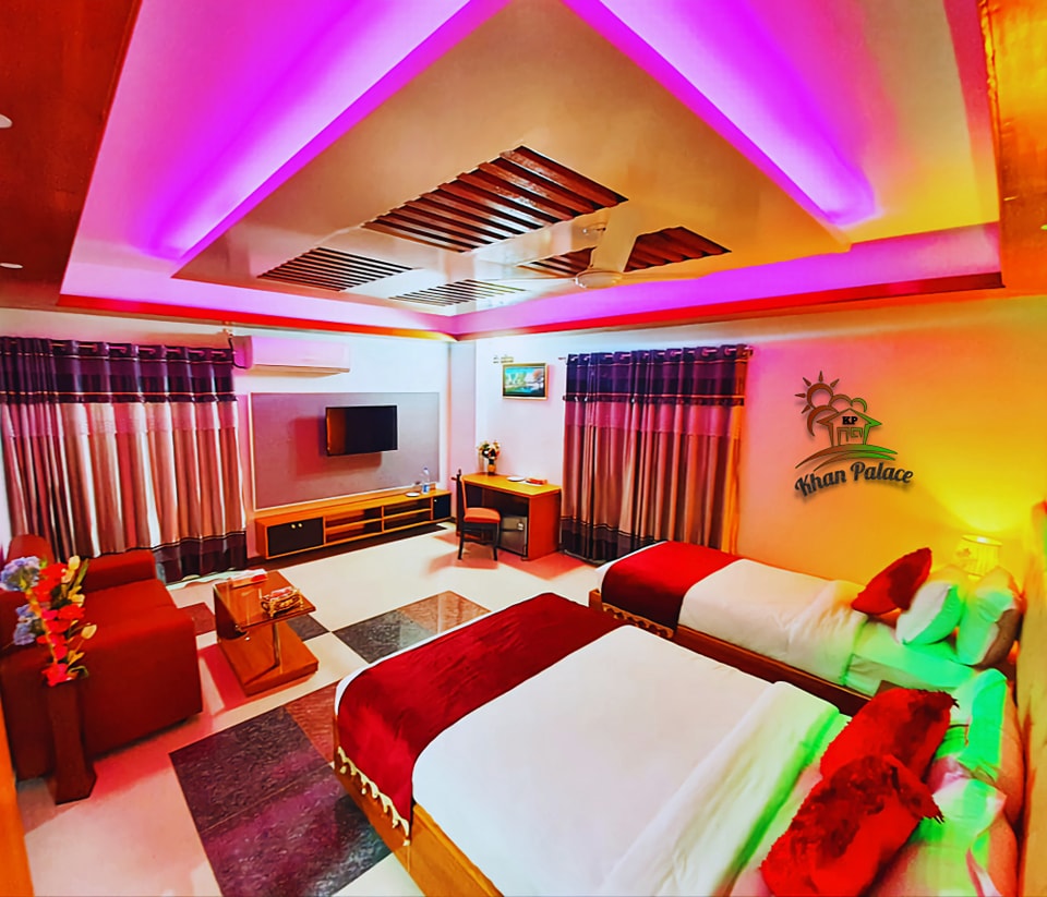 VIP Deluxe Family (1 Couple + 1 Single Bed) – Hotel Khan Palace Kuakata Gallery