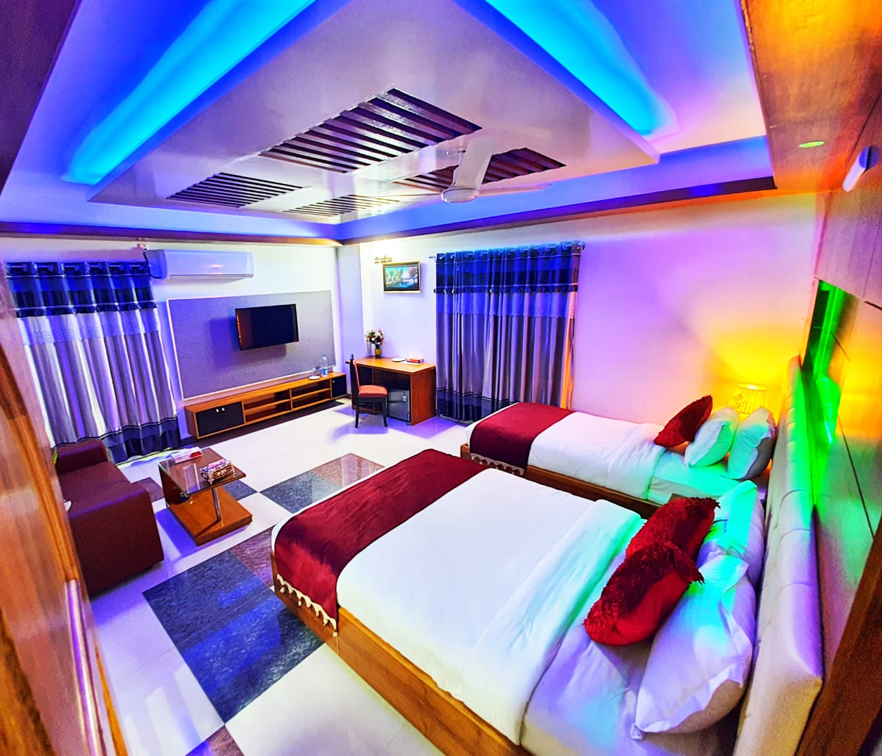 VIP Deluxe Family (1 Couple + 1 Single Bed) – Hotel Khan Palace Kuakata Gallery