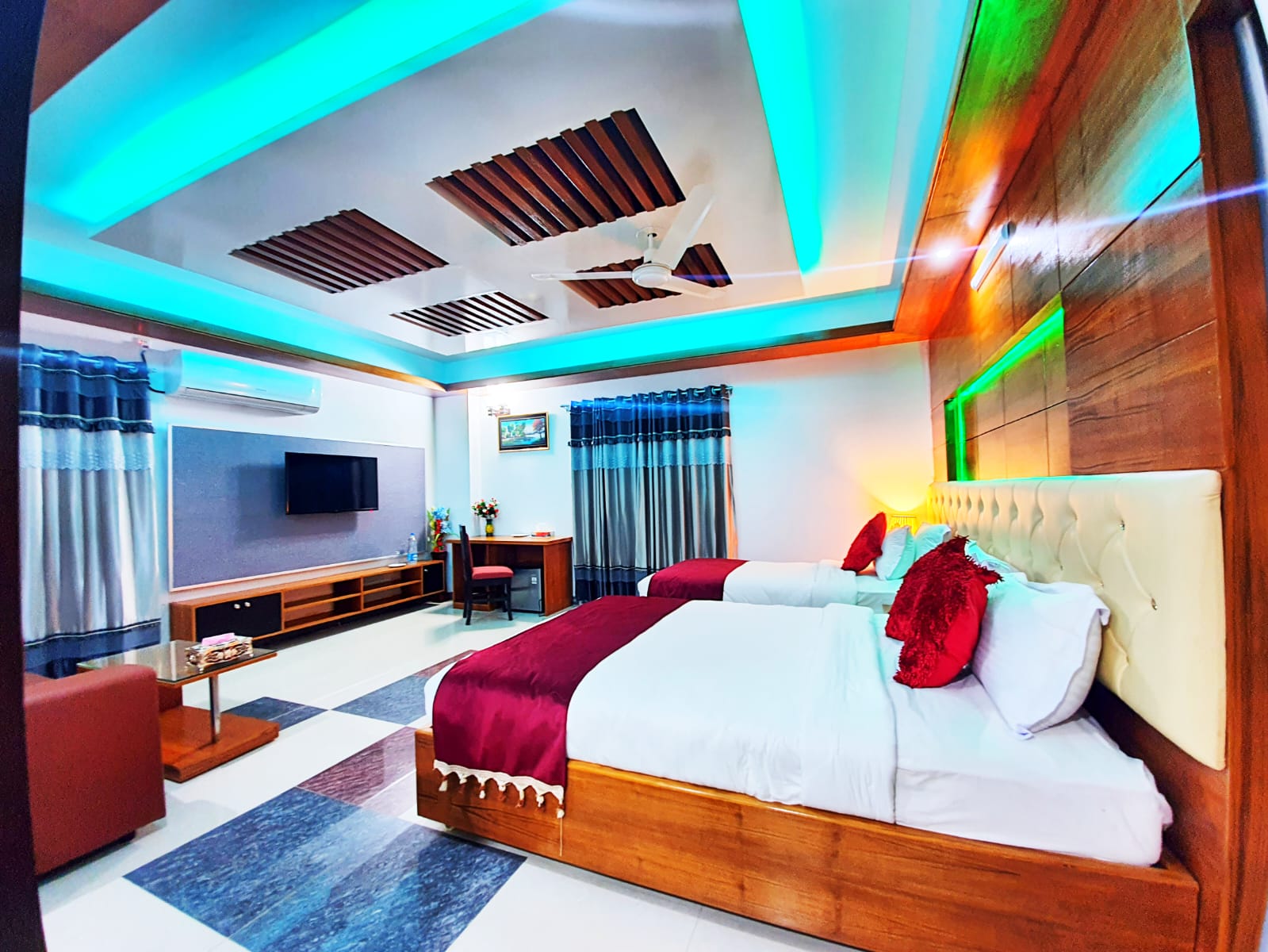 VIP Deluxe Family (1 Couple + 1 Single Bed) – Hotel Khan Palace Kuakata Gallery