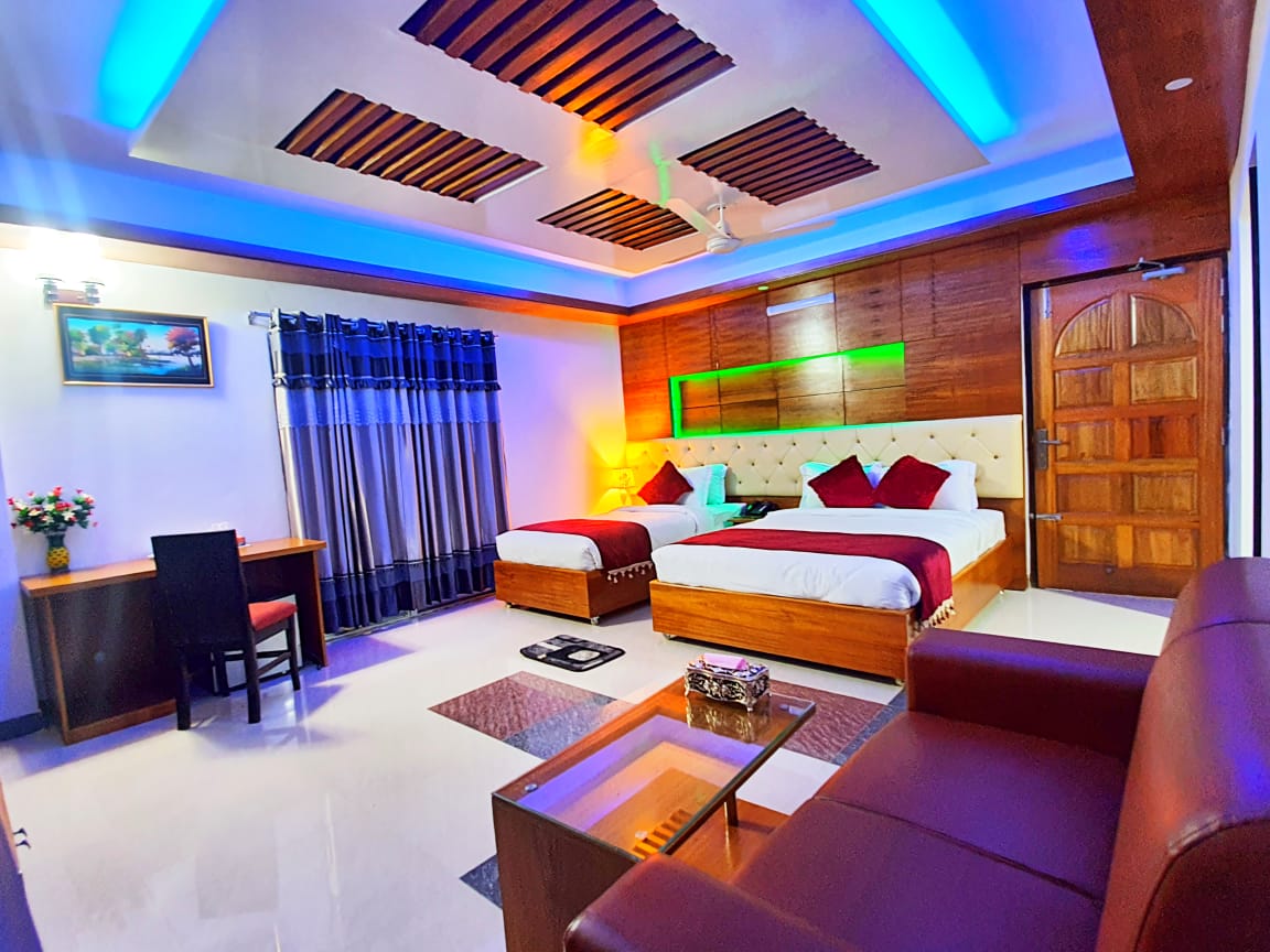 VIP Deluxe Family (1 Couple + 1 Single Bed) – Hotel Khan Palace Kuakata Gallery