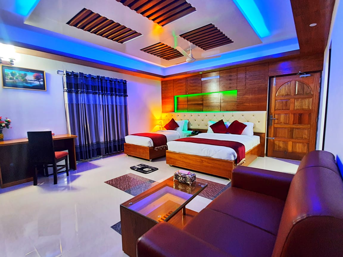 VIP Deluxe Family (1 Couple + 1 Single Bed) – Hotel Khan Palace Kuakata Gallery